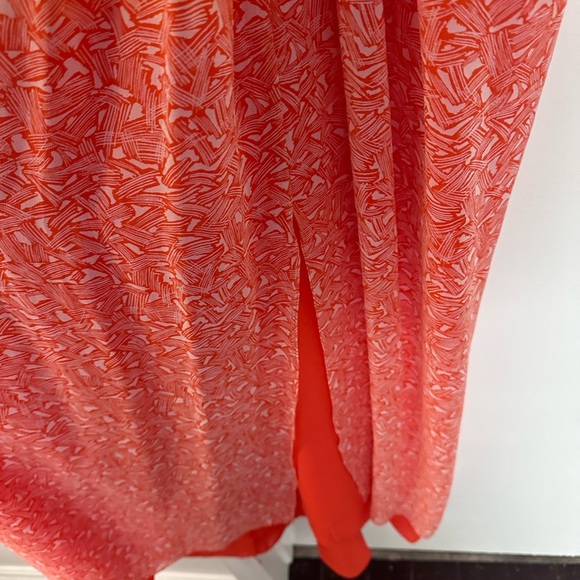 Diane Von Furstenberg 100% Silk Halter Maxi Dress ogami Orange tropical - Picture 8 of 10